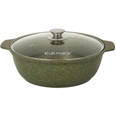 Кастрюля-жаровня 3л «Trendy style» (malachite) со стеклянной крышкой ж31tsml