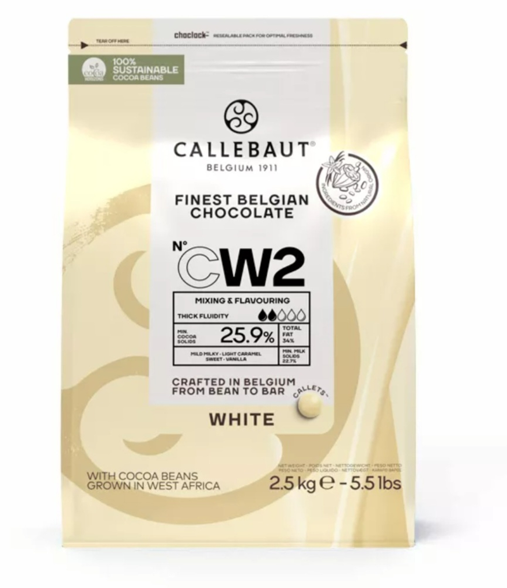 Шоколад белый Callebaut 25,9%, 2,5 кг