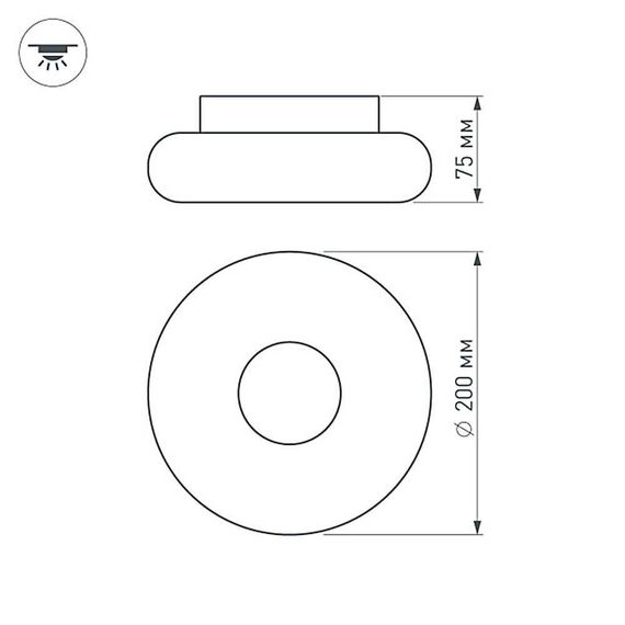 Потолочный светодиодный светильник Arlight Alt-Tor-BB200SW-7W Warm White 021243