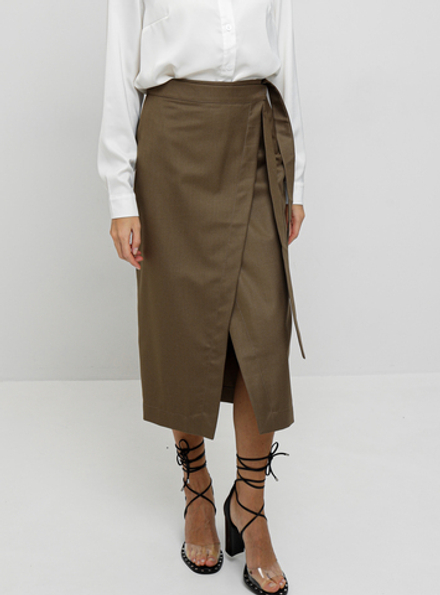 Юбка на запах, цвет коричневый