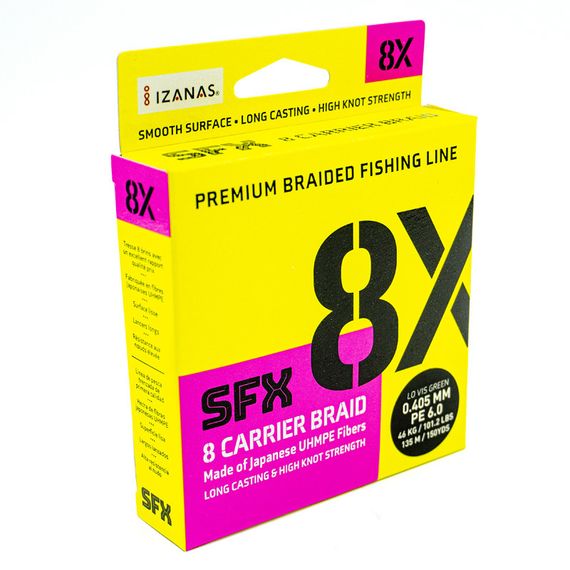 Леска плетеная SFX 8X зеленая 135 м 0.405 мм 46 кг PE 6