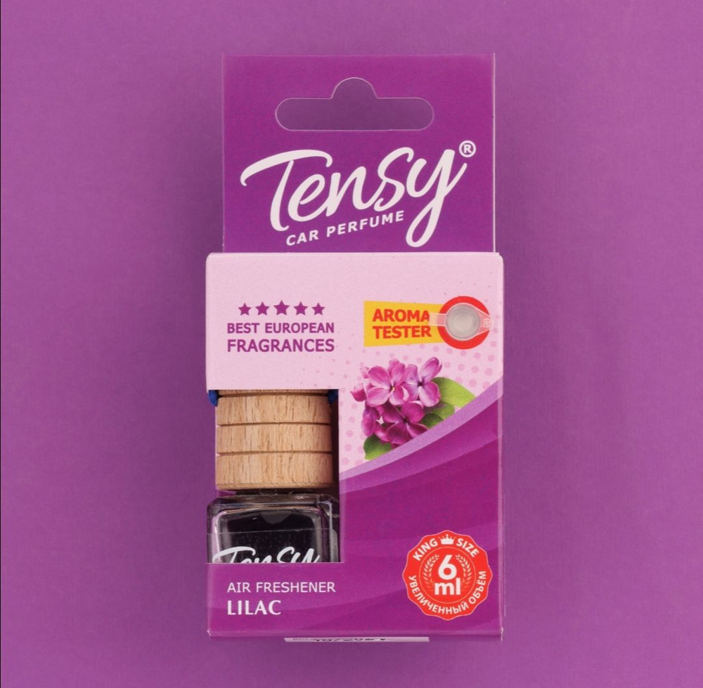 Ароматизатор в машину Tensy, сирень, бутылочка, 6 мл