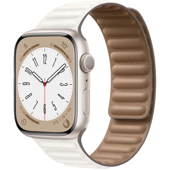 Apple Leather Link for Apple Watch 38|40|41mm S/M Chalk (Бежевый) MJKD3ZM/A