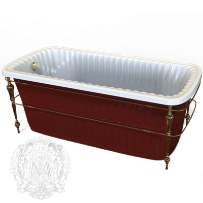 Ванна Migliore Olivia console 24268 174x80 см. акриловая отдельностоящая золотая/красная