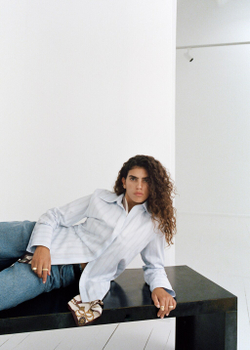 Полосатая рубашка с лацканами