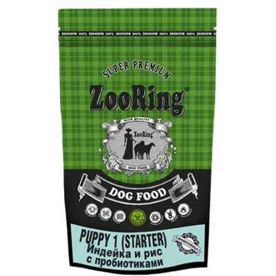 ZooRing Puppy 1 Starter Индейка и рис 2 кг