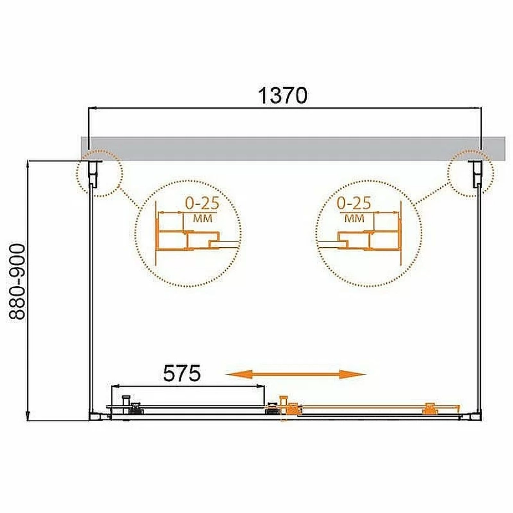 Душевой уголок Cezares Molveno 90x140 AH-12-140/90-C-GM-IV стекло прозрачное/профиль матовая оружейная сталь
