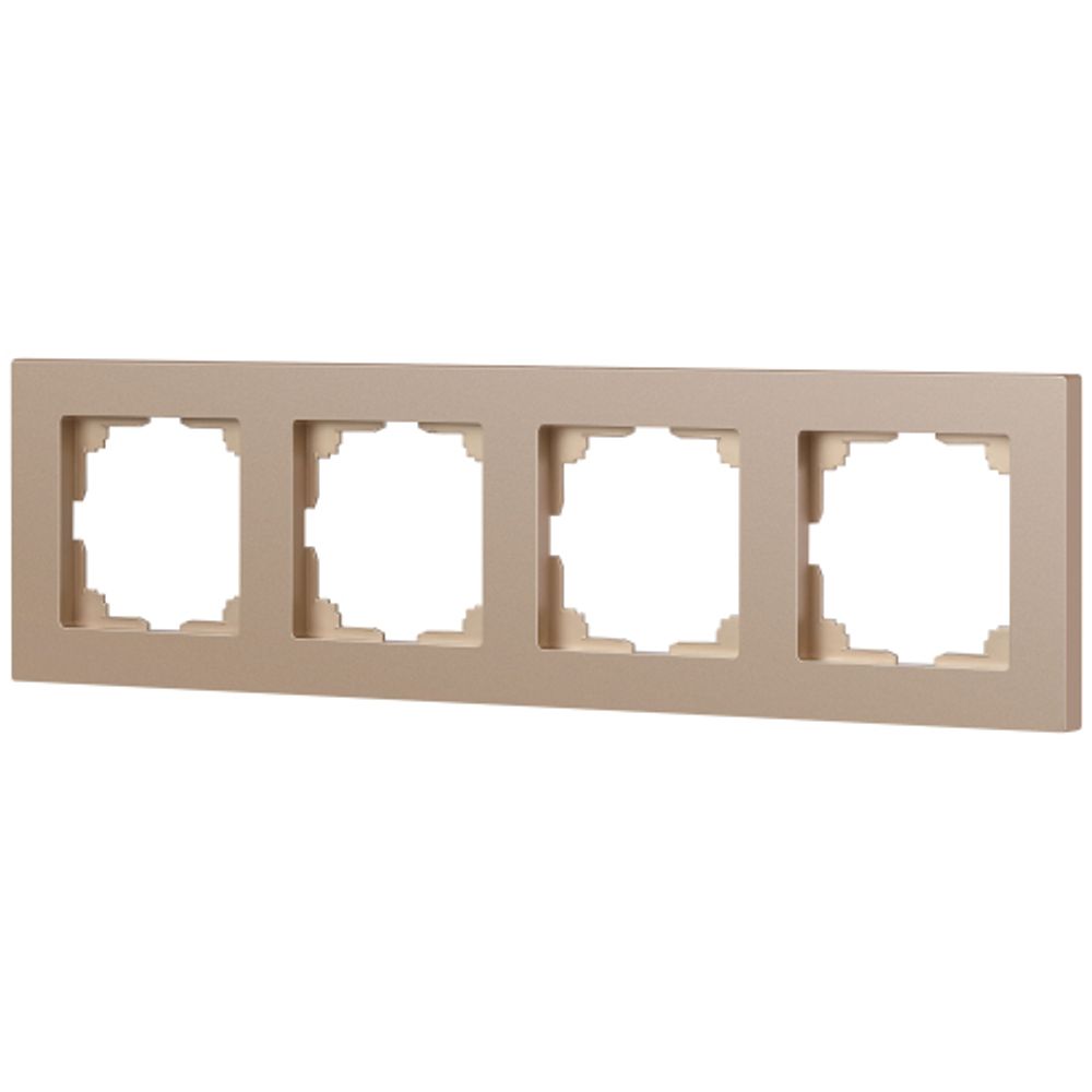 Рамка для розеток и выключателей Intro Accent 6-504-04 на 4 поста, СУ, шампань | Intro