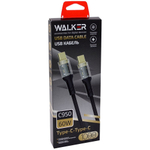 Кабель USB "WALKER" C950, 60W, Type-C-Type-C, поддержка PD, нейлон, черный