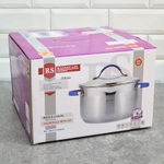 Кастрюля 7,5л с сливом и со стеклянной крышкой