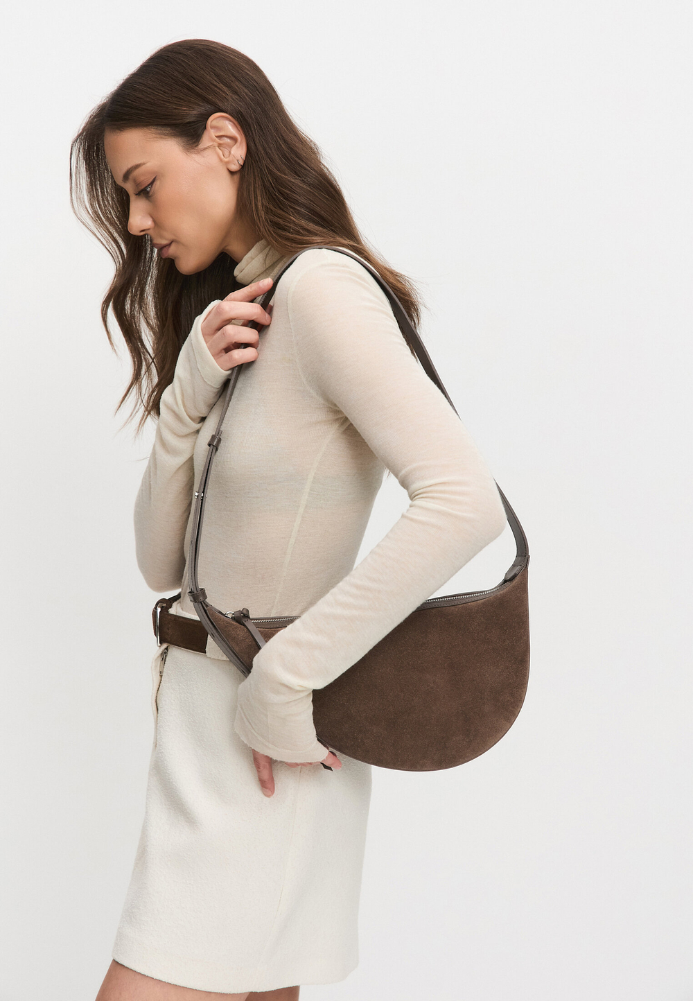 Кроссбоди VALENTINA замша трюфель