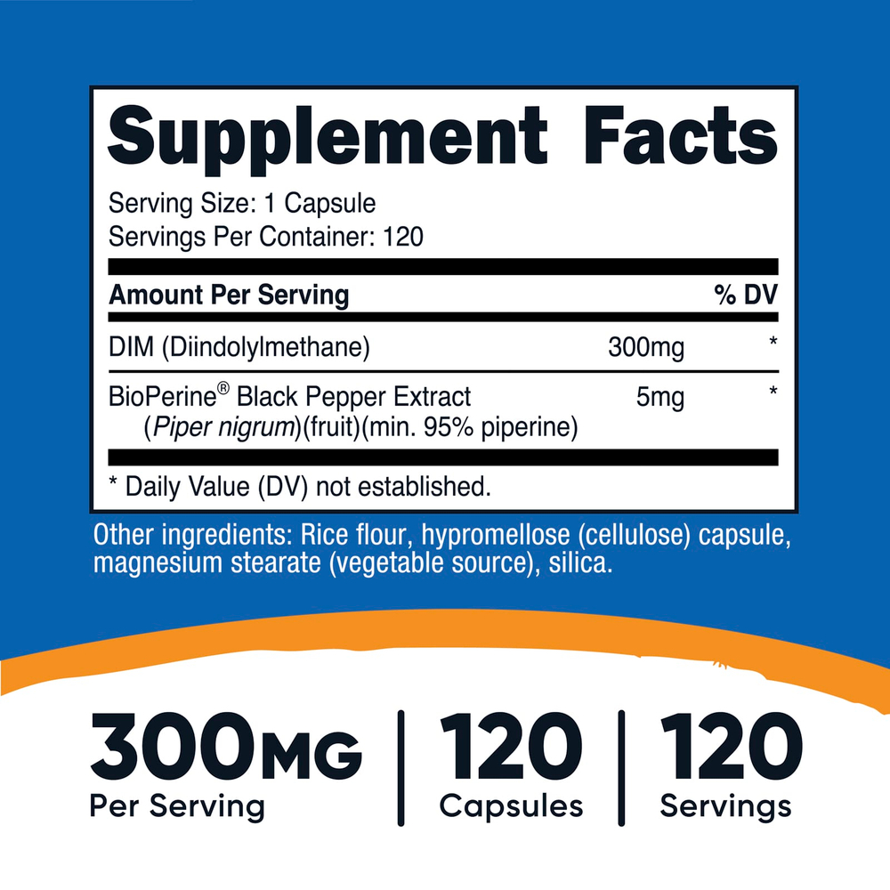 Nutricost, DIM, 300 мг, 120 капсул