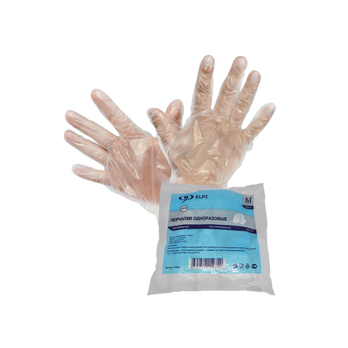 Перчатка эластомер СРЕ M прозр 100 шт/50