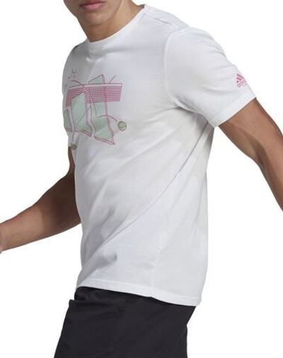Футболка мужская теннисная Adidas Aeroready Tennis Graphic Tee - white