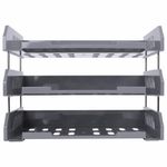 Лоток горизонтальный Brauberg File, набор 3шт, на метал. стержнях, серый