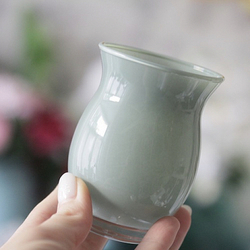 Вазочка кувшинчик серо-бирюзовая D7 x H9 см