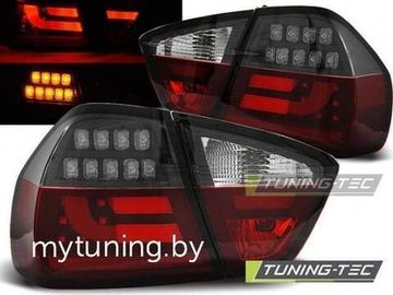Задние фонари Bmw 3 E90 red white black led bar
