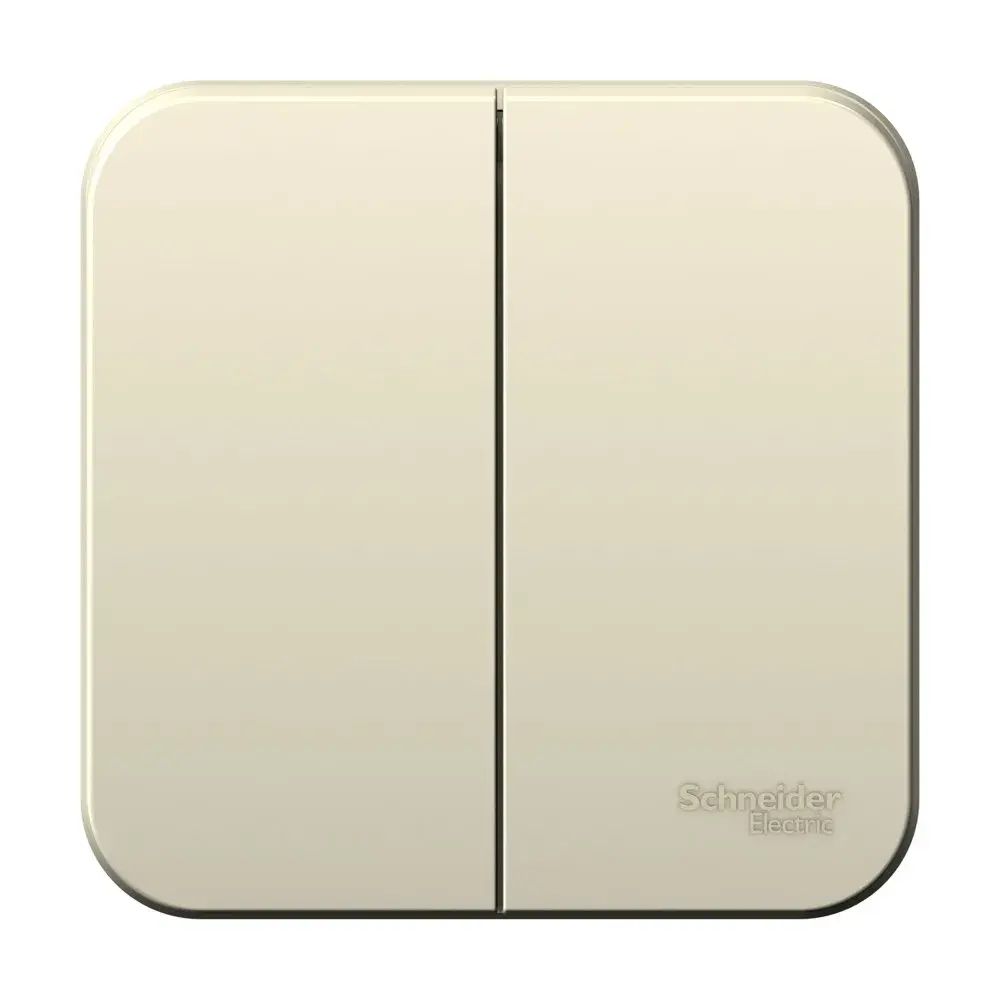 BLANCA О/У 2-клавишный ВЫКЛЮЧАТЕЛЬ (сх.5) ИЗОЛ.ПЛ., 10А, 250В, МОЛОЧНЫЙ