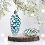 Ёлочные игрушки «Таинственное очарование» Шишки 9 см (набор 2шт), голубой