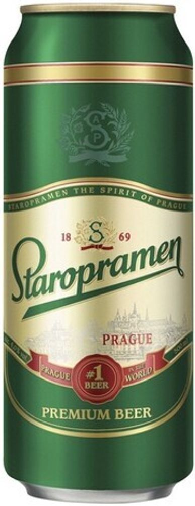 Пиво Старопрамен Премиум / Staropramen Premium 0.5 - банка