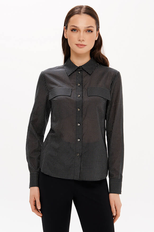 23367 Блузка женская (черный принт)