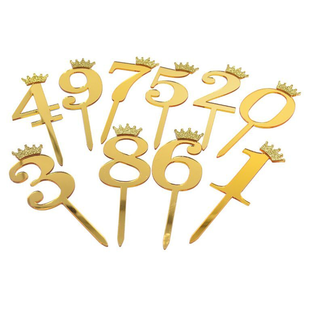 Топпер акриловый  «Цифра 1» (10,5 см,  золотой)