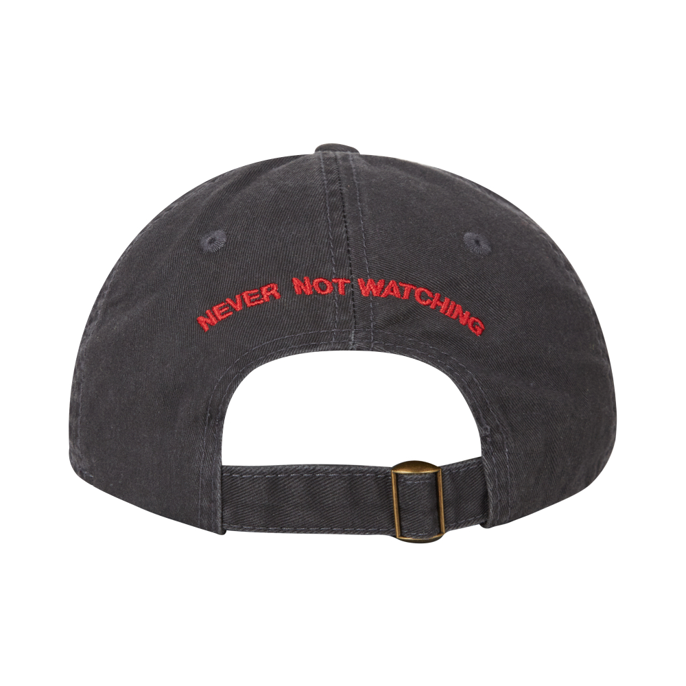 PP LOGO CAP — RED/GREY (WASHED COTTON)