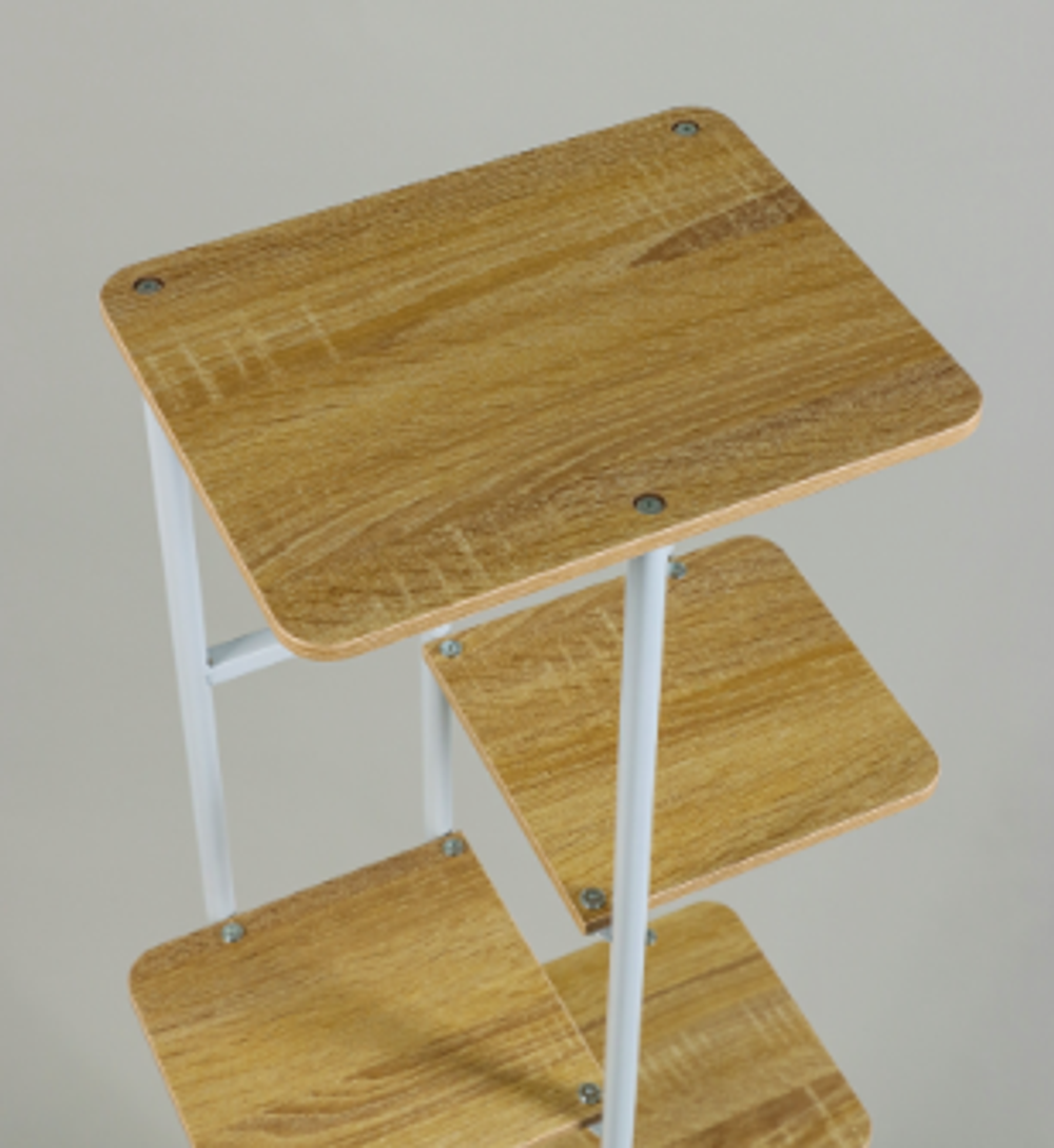 Подставка для цветов Greengo, 6 полок, 36×23×106 см, напольная, каркас металл, полки МДФ, белая