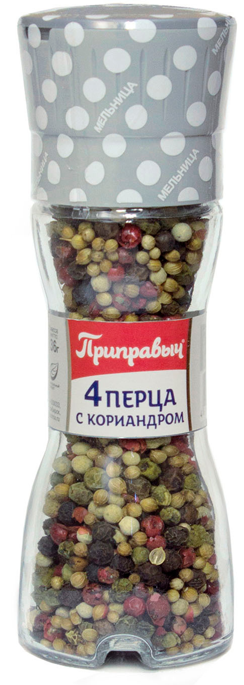 мельница 4 ПЕРЦА С КОРИАНДРОМ 36гр (1х24) Приправыч