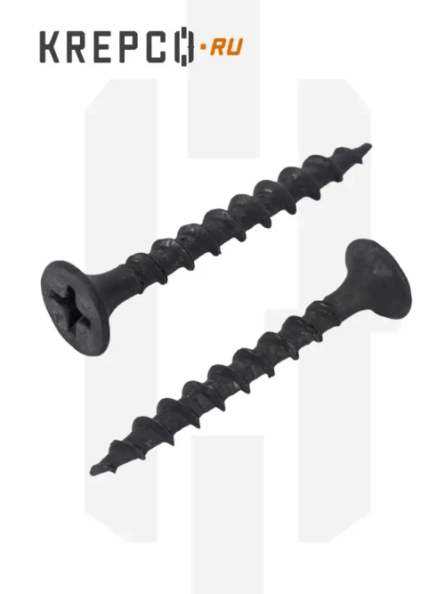 Саморезы по дереву, черные, 3.5 х 35 мм (200 штук)