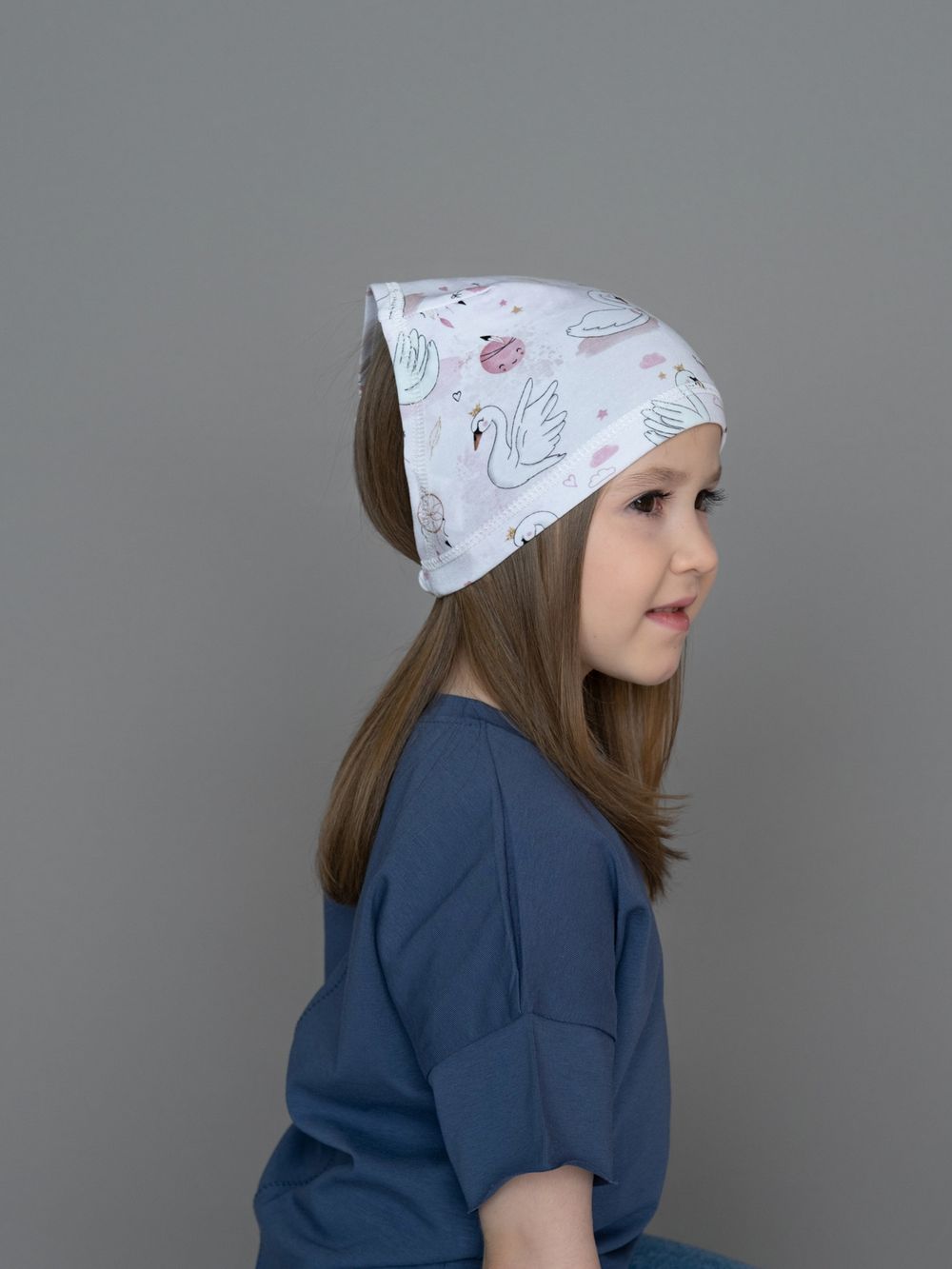 Косынка трикотажная СЬЮ (Розовые Лебеди)