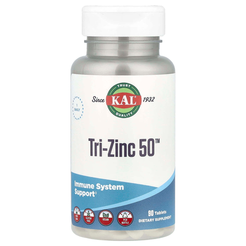 KAL, Tri-Zinc 50™, 90 таблеток (50 мг в 1 таблетке)