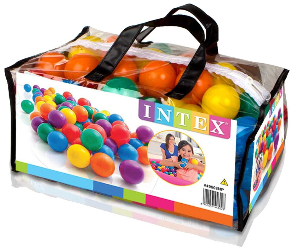 Intex 49602, Пластиковые мячи 6.5см, 100шт для игровых центров, от 2 лет