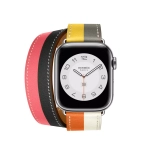 Apple Watch Series 8 Hermes 41mm, двойной кожаный ремешок многоцветный
