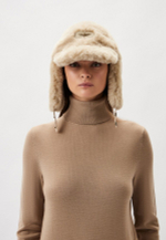 Шапка-кепка жен. Aeronautica 1190 бежевый мех