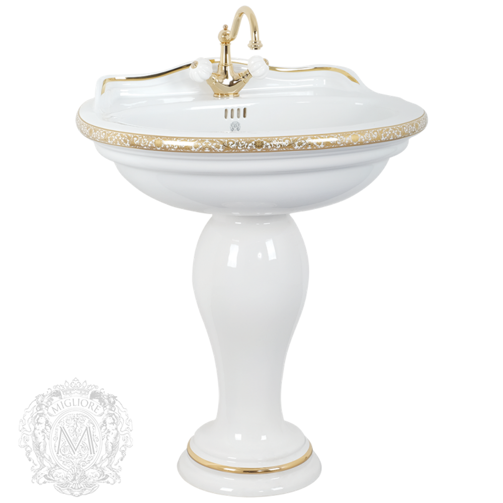 Раковина-тюльпан Milady Migliore  77х60,5см. ML.MLD-25.773.D4.DO с декором золото