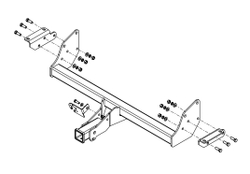 Фаркоп для Mitsubishi Pajero III, IV 2000-2007, 2007-2020 Тип шара: E. Нагрузки: 1800/100 кг, MI 30