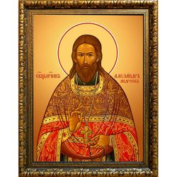 Александр Андреев священномученик пресвитер. Икона на холсте.