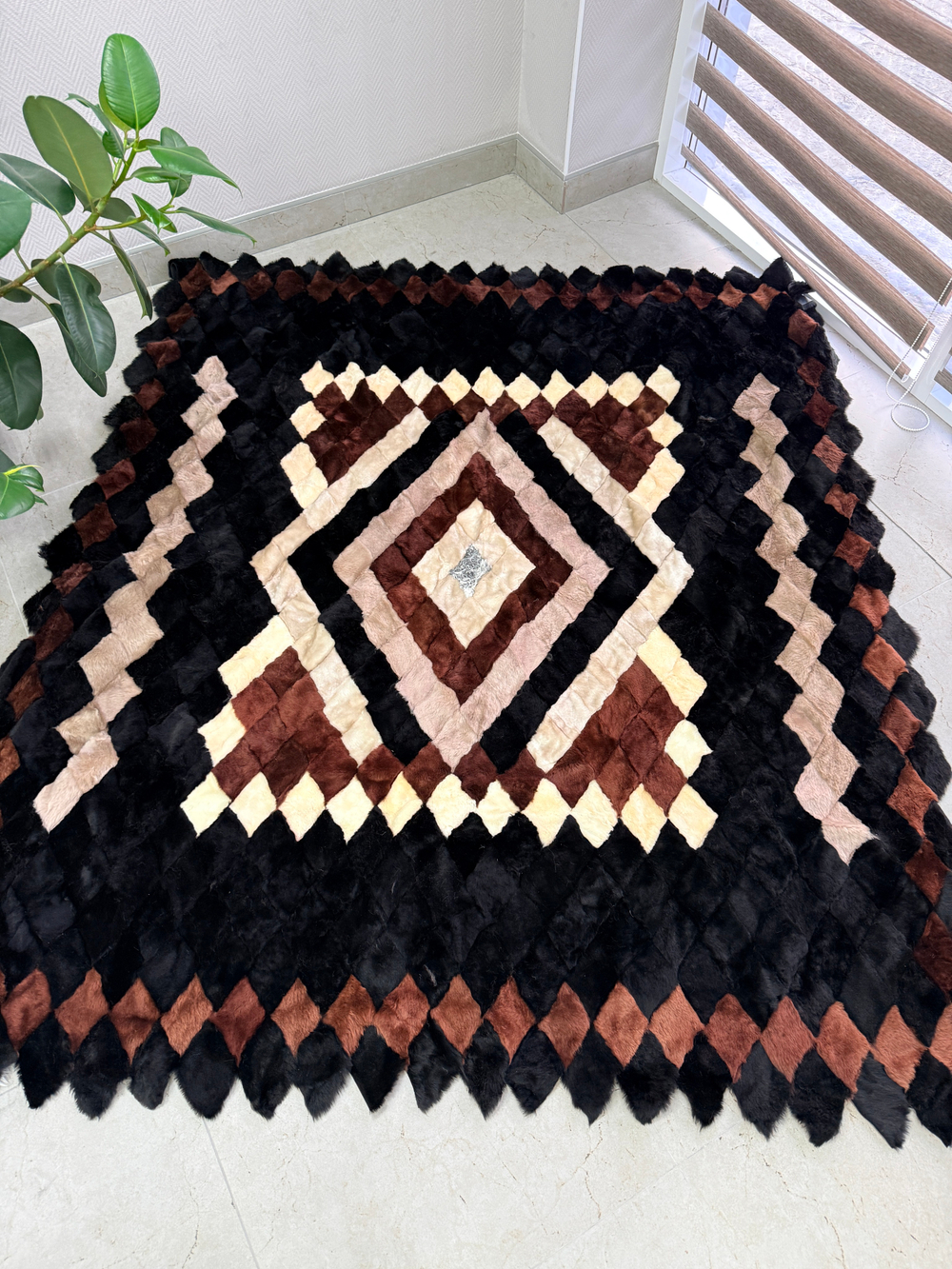 Покрывало меховое ковер из шкуры овчины