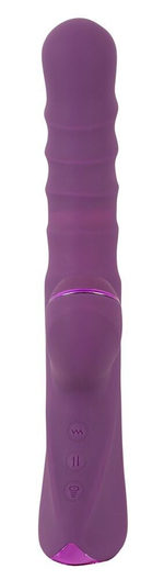 Фиолетовый вибратор-кролик с функцией постукивания и фрикциями 3 Function Rabbit Vibrator - 23,7 см. (Цвет: фиолетовый)