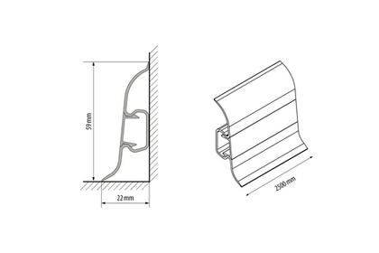Плинтус ПВХ Cezar матовый с мягким краем 068