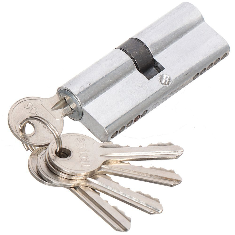 Замок врезной Trodos, 50/76-ЦМ70 AB, 202062, ручка в комплект, цилиндровый, бронз