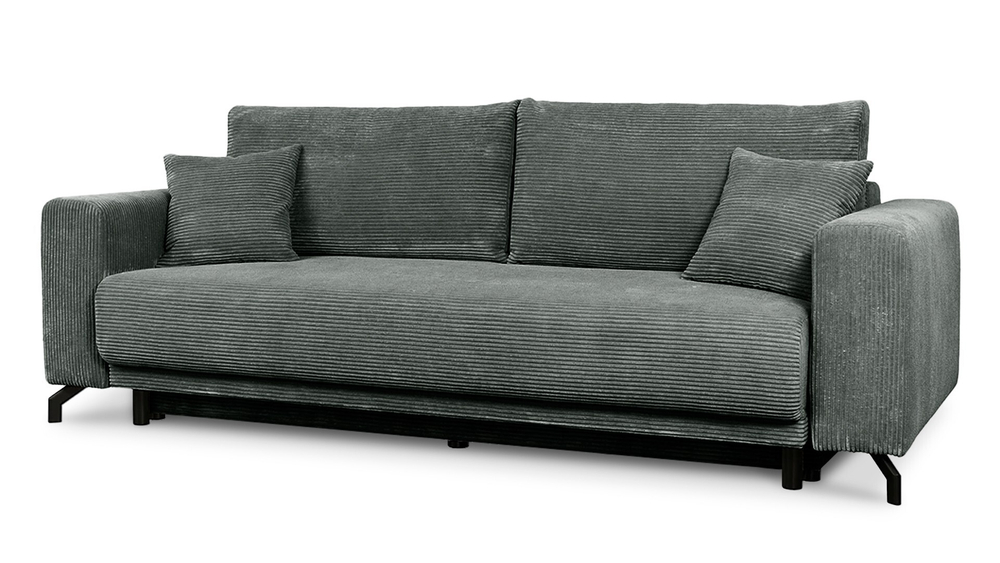 Диван Сенлин Лайт Cilium Grafit 252*103*90 см, Серый Вельвет Еврокнижка Фиеста