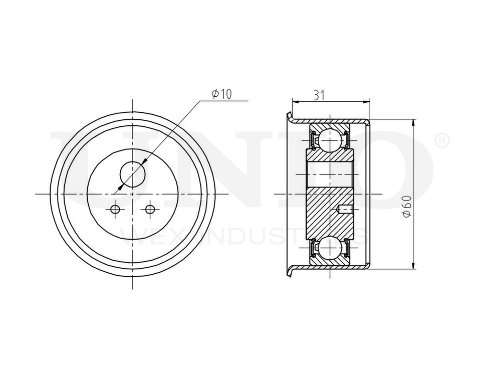 Ролик натяжной ремня ГРМ UNIO TNS-10074