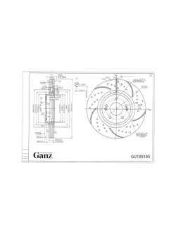 Диск тормозной передний перфорированный PRO-LINE с покрытием (комплект 2 шт) HYUNDAI SANTA FE 2006-> GANZ GIJ10018S
