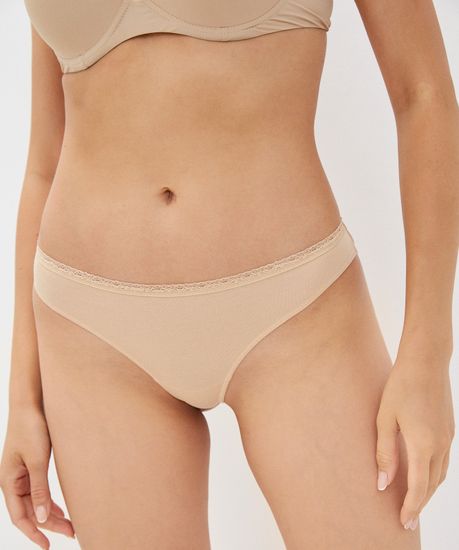 Трусы (2 шт.) женские бразильянки Atlantic, модал, Basic 2BLP-057 бежевые