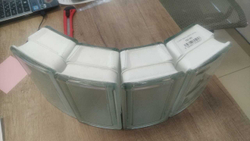 Стеклоблок половинка бесцветный волна для радиусных стен Vitrablok Allbend 19х9х8см.