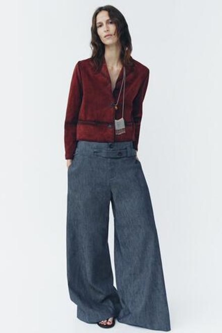ZARA БЛЕЙЗЕР ИЗ 100% ЗАМШИ — LIMITED EDITION, ZW COLLECTION, ВИННЫЙ