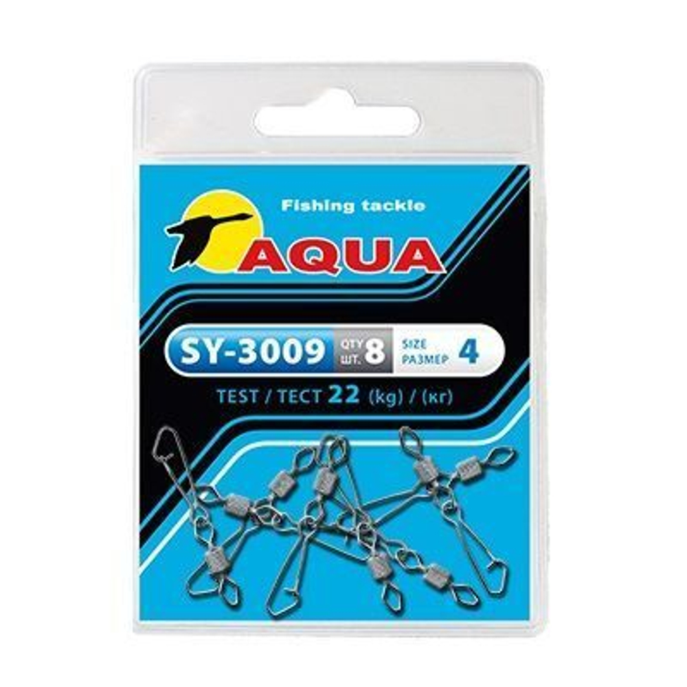 Карабин с вертлюгом рыболовный SY-3009 №07 (упк. 8 шт.)