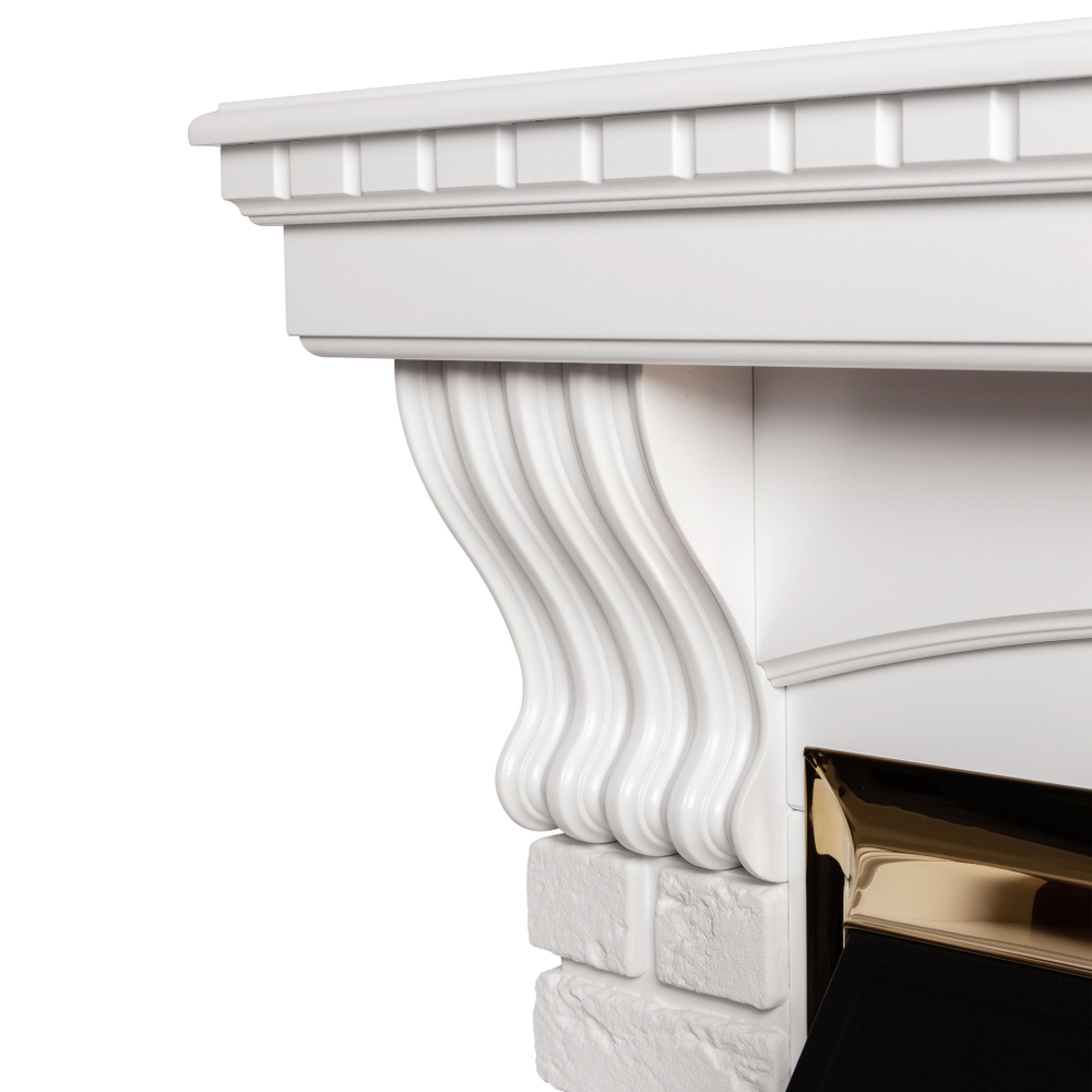 Каминокомплект Real Flame Jazz WT с очагом Majestic Lux Brass